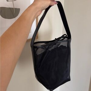 Elegant Black Mesh Tote Mini Bag